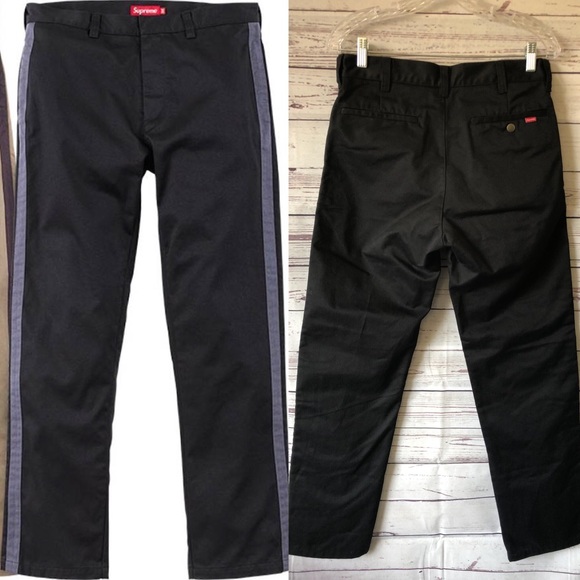 SUPREME Side Stripe Black jeans chino pants ~ MINT - Picture 8 of 8